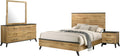 Coaster Home Furnishings Kaywood Mid-Century Modern 4-Piece Bedroom Set Queen Size Panel Bed Frame 52-inch Headboard Weathered Brown and Natural Pine 225001Q-S4