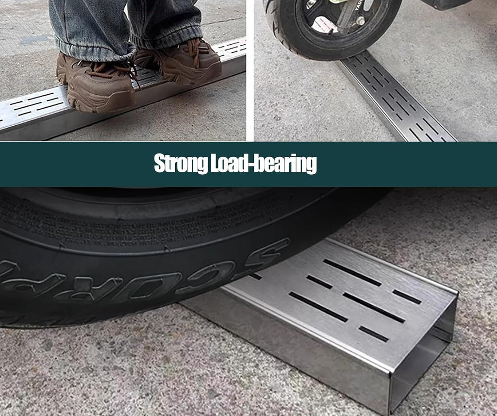 78.7in/ 6.5ft Long Trench Drain System for Yard Low Profile/ Patio/ Driveway, Heavy Duty 2-in Slim Channel Drain and Grate Kit, 4' 2 4/5 Wide Stainless Steel Outdoor Linear Drain Channel(W x H - 2x2')