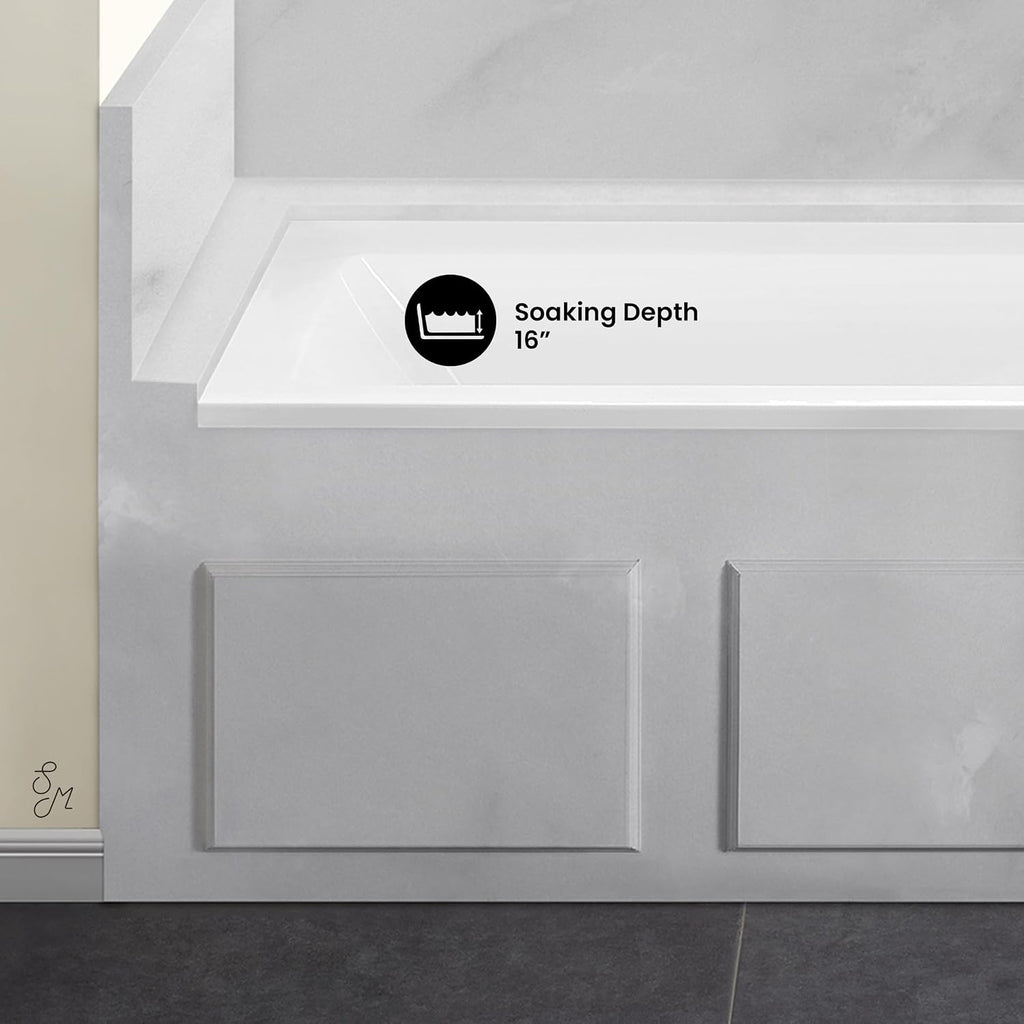 Swiss Madison Voltaire 60' x 30' Right-Hand Drain Alcove Bathtub