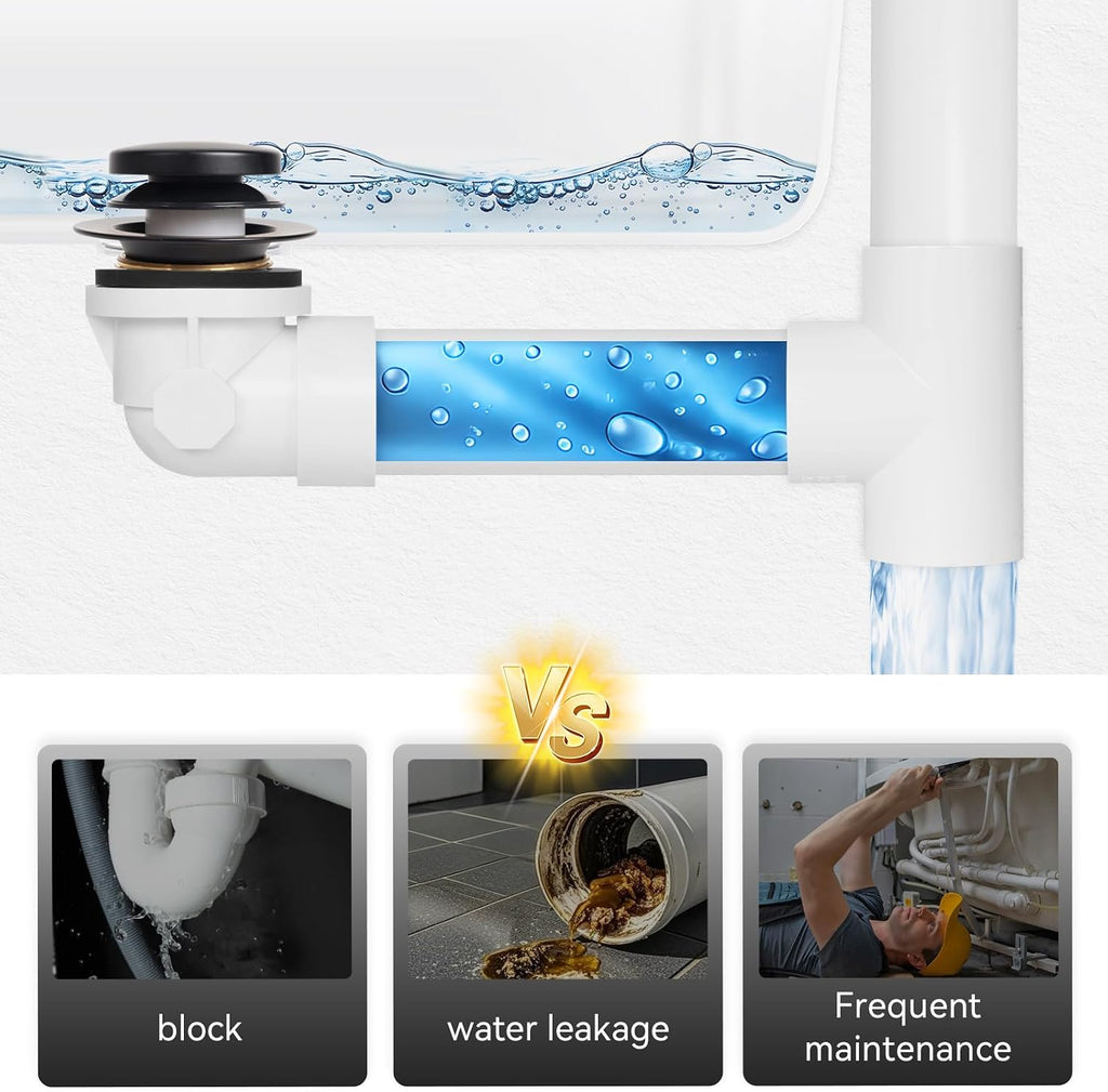 Slotted Overflow Bath Drain with Toe-Tap Stopper, Compatible with Kohler Elevance/Archer/Underscore/Rêve/Parity Baths and whirlpools, Easy Installation, Slotted Overflow Bath Drain (Matte Black)