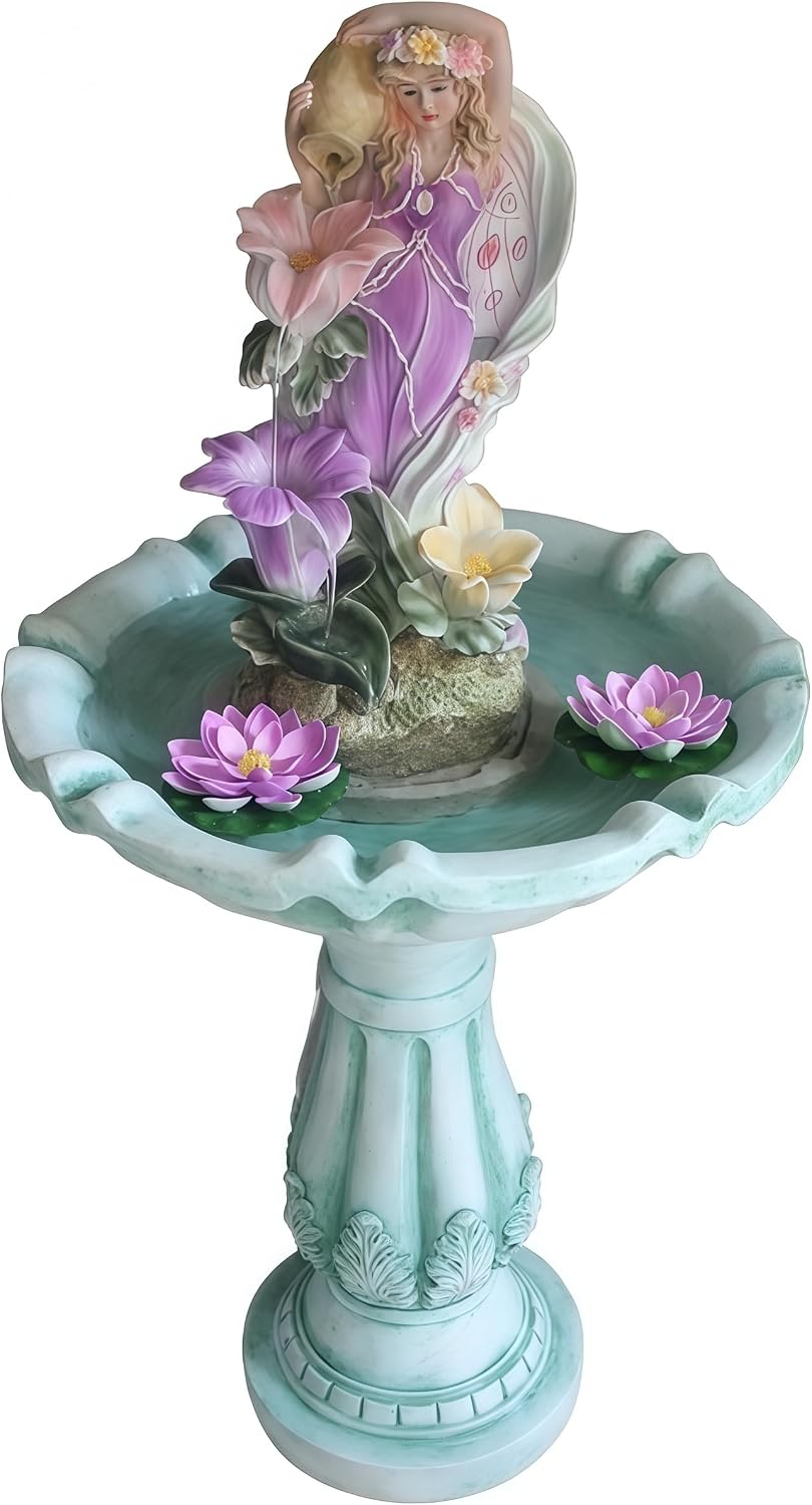 Top Outdoor Water Fountain Outside, Garden Water Fountain Decor for Gardens, Landscaping, Patios, Lawns (Colorful)