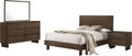 Coaster Home Furnishings Glenwood Transitional 4-Piece Bedroom Set Queen Size Panel Bed Frame 48-inch Headboard Warm Brown 225011Q-S4