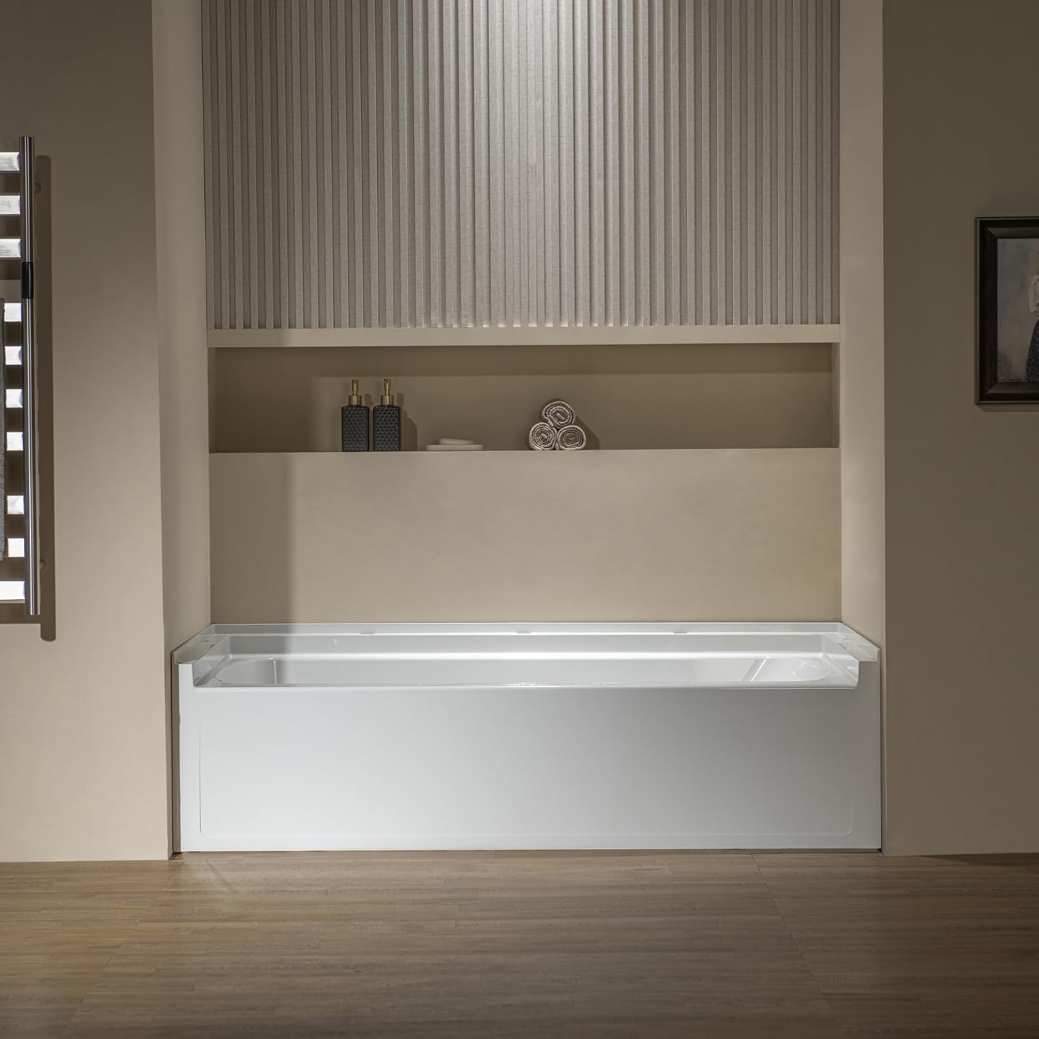 WOODBRIDGE 60' x 32' Alcove Soaking Bathtub in white with Left-Hand Drain Hole