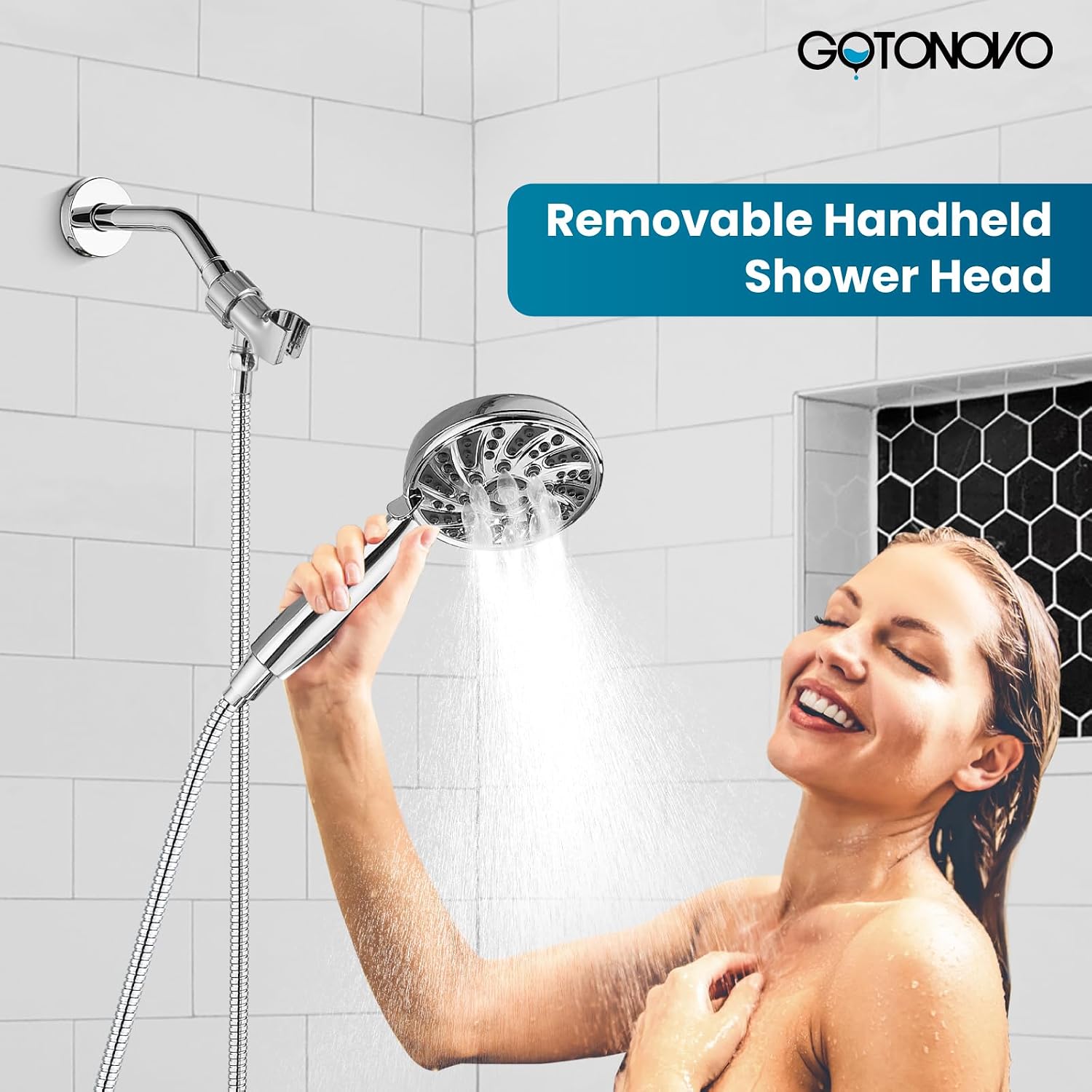gotonovo 3 Hole 2 Handles Lavatory Basin Bathroom Sink Faucet with Pop Up Drain with Single-Handle Shower Faucet Set Shower Kit with Valve Shower Head and Handle Set Shower Trim Kit
