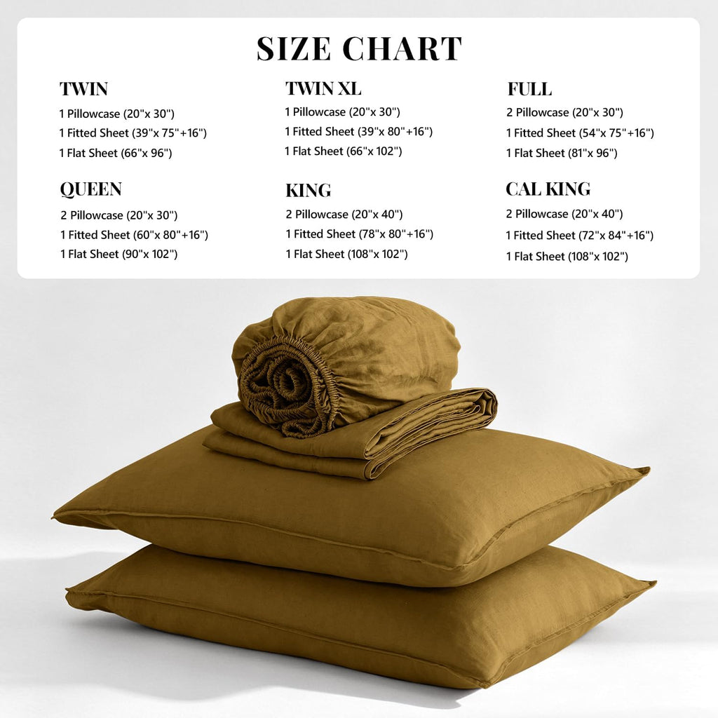 S VICTORY SYMBOL 100% French Linen Sheets Set-Queen Size,Stone Washed Natural Flax 4Pcs(2 Pillowcases,1 Fitted Sheet,1 Flat Sheet) Ultra Soft Breathable Bedding Set,Ecru Olive