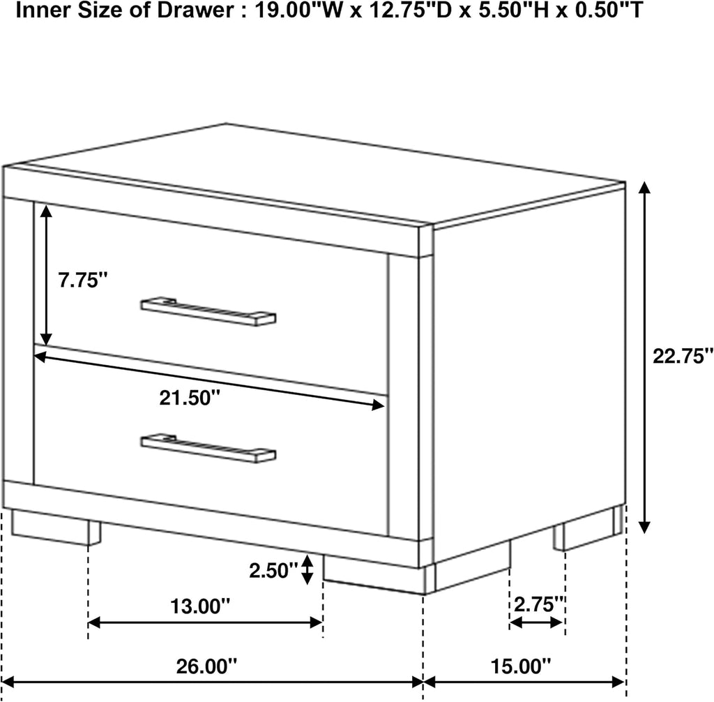 Coaster Home Furnishings Jessica Contemporary 4-Piece Bedroom Set Queen Size LED Storage Bookcase Bed Frame 47-inch Headboard Cappuccino 200719Q-S4