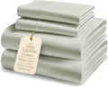 100% Egyptian Cotton Queen Bed Sheet Set – 1000 Thread Count 4 Piece Queen Sheets Set, Breathable & Fade Resistant, Silky Sateen Weave, Ultra-Soft Hotel Luxury Bedding with 15' Deep Pocket - Mineral