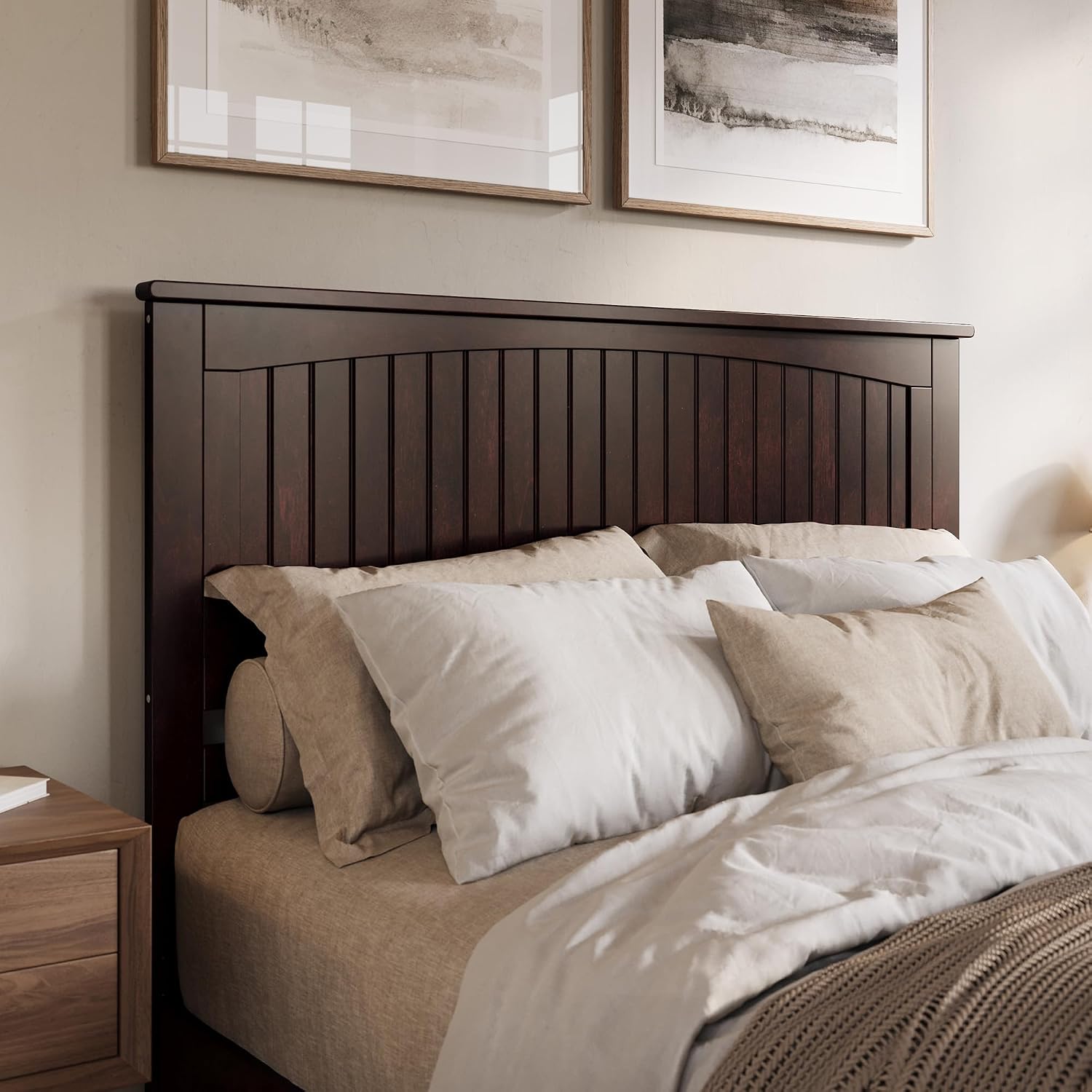 AFI, Nantucket Queen Solid Wood Panel Headboard, Espresso