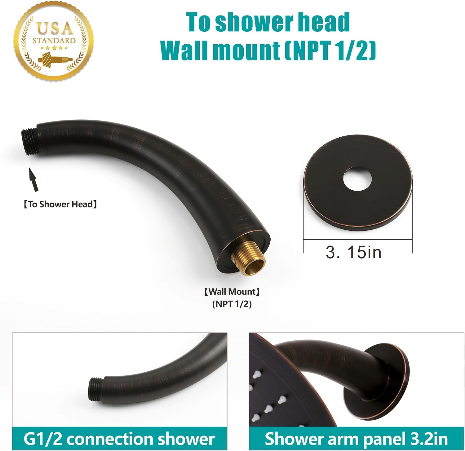 SKOWLL Oil Rubbed Bronze Shower System 3 Handles, Wall Mounted Shower Faucet Set with 10 Inch Round Rain Shower Head and Handheld Spray