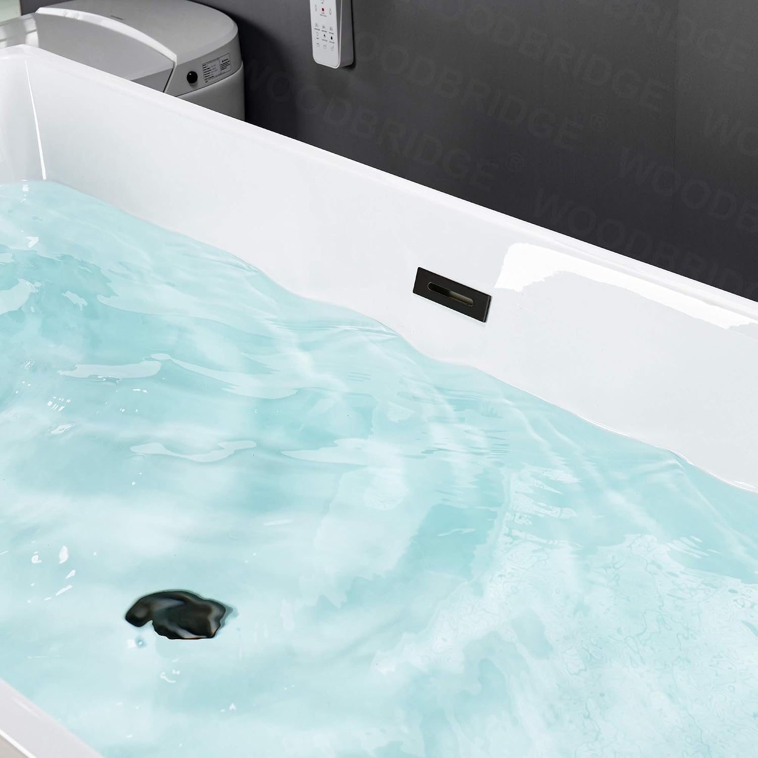 WOODBRIDGE B0003-MB-Drain &O Bathtub, Matte Black, B0003 -MB-Drain &O