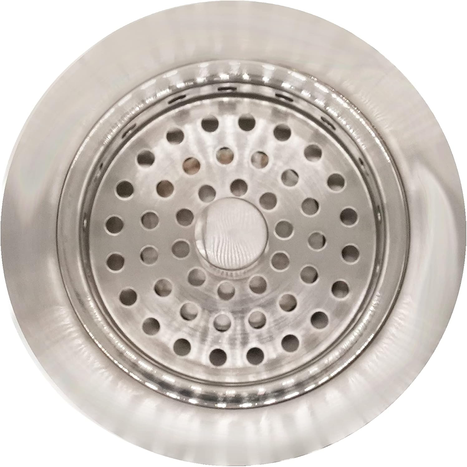 Westbrass CO2196S-20 Combo Pack 3-1/2' Post Style Large Basket Extra-Deep Collar Kitchen Sink Waste Disposal Flange with Strainer Stopper, Stainless Steel