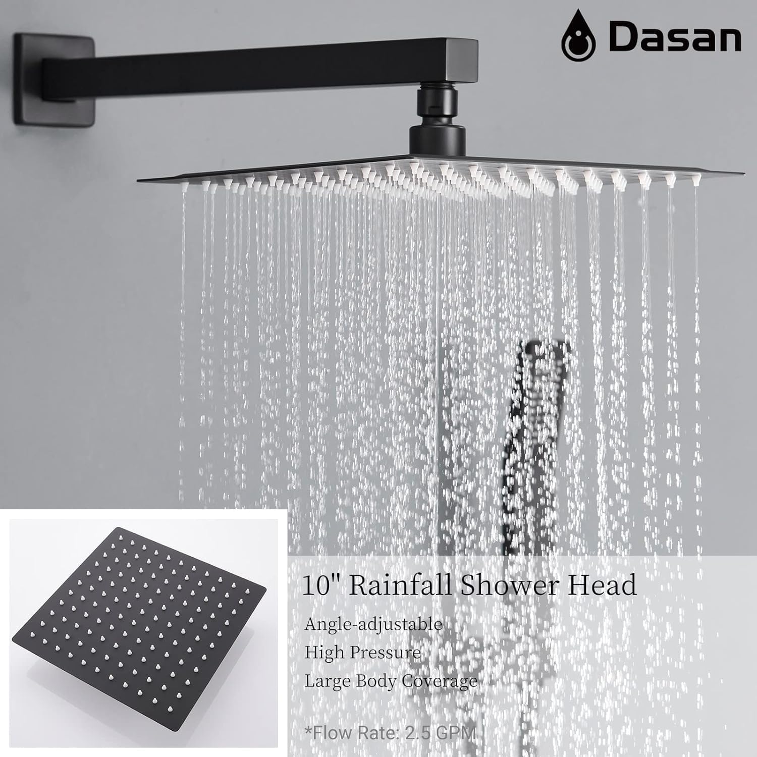 DASAN Tub Shower Faucets Sets Complete Matte Black Bathtub Shower System with Tub Spout, Bathtub Faucet Set Tub and Shower Faucet Combo Trim Kit with Rough-in Valve