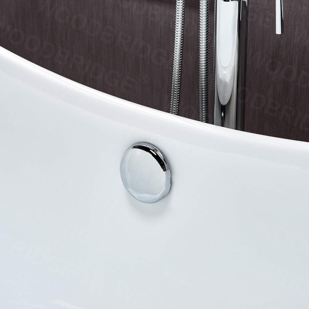 WOODBRIDGE BTA1842-C-Feet+C-Drain Bathtub, Chrome