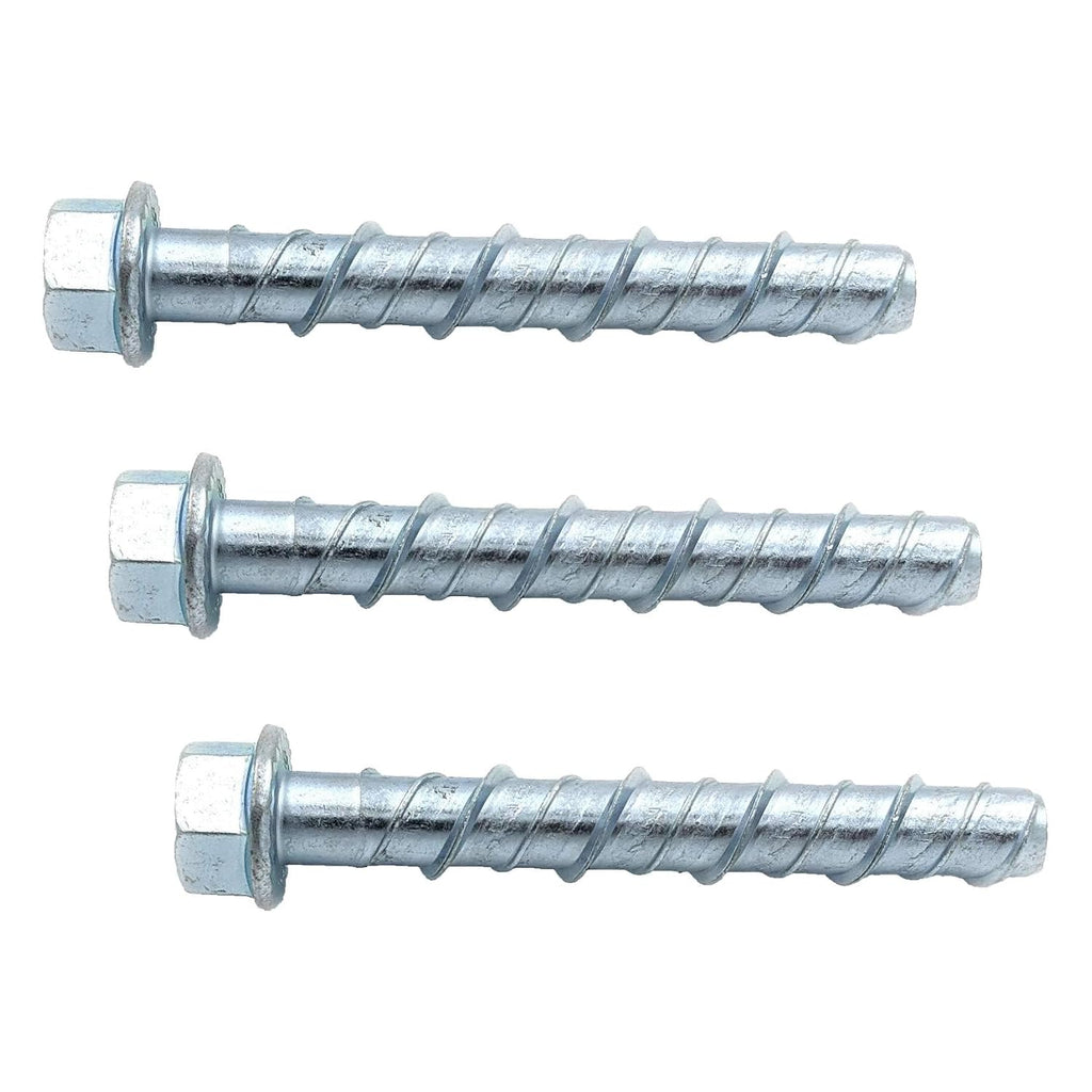 CONFAST LDC124 1/2' x 4' Zinc Plated Large Diameter Concrete Screw for Anchoring to Masonry, Brick or Block (25 per Box) (Pack of 3)