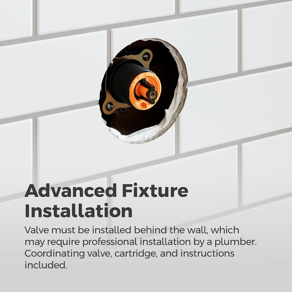 Pfister Vaneri Tub and Shower Trim Kit with Valve and Cartridge Included 1-Handle Rain Shower Head with Tub Spout Matte Black Finish Water-Efficient Model 8P8WS2VRISBB