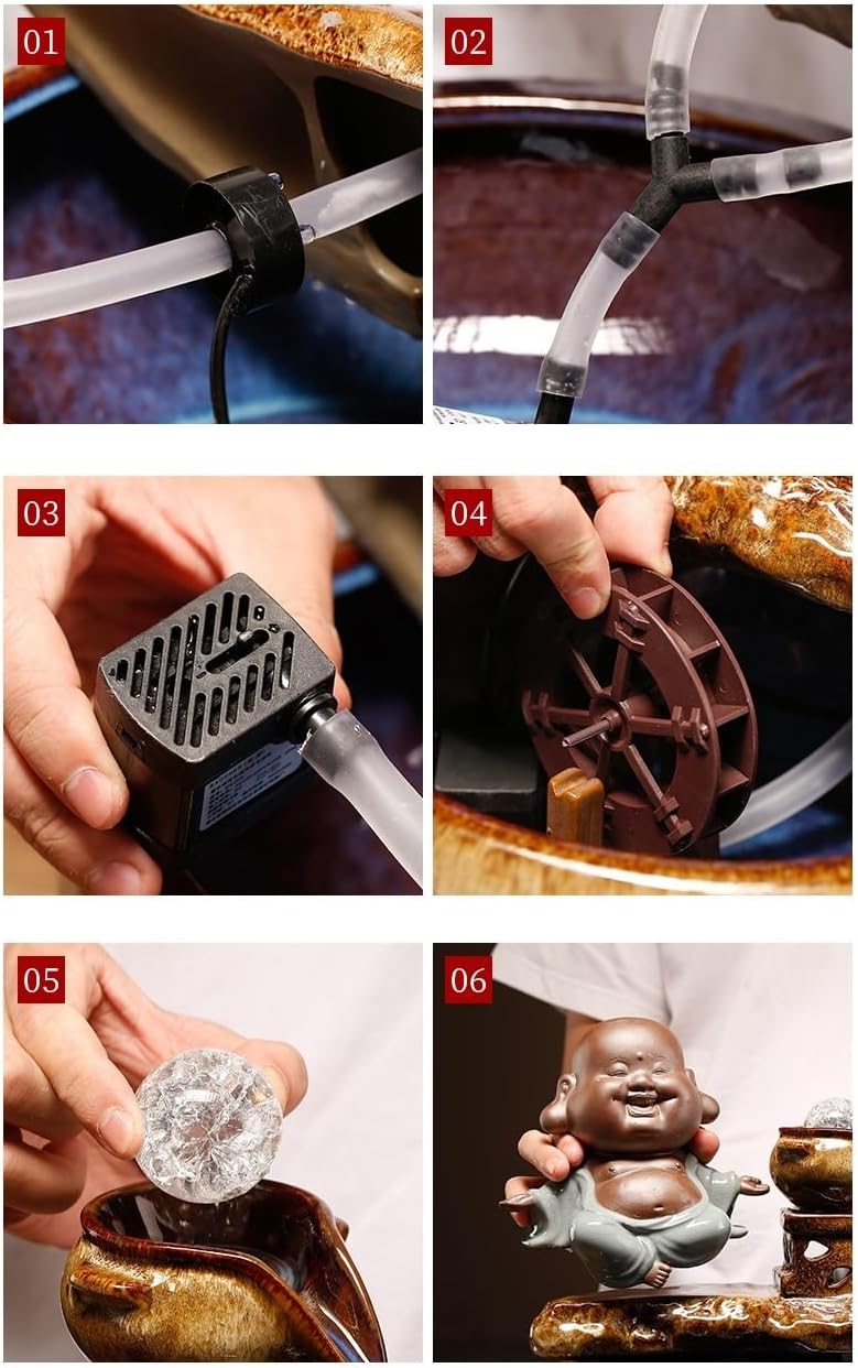 GUERNSEY Tabletop Fountain Tabletop Fountain Circulating Water Ornaments Living Room Office Hall Desktop Home Landscape Decorations Indoor Fountain