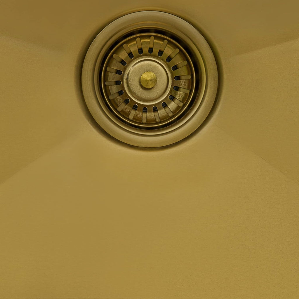 Ruvati 14-inch Polished Brass Matte Gold Stainless Steel Undermount Bar Prep Sink - RVH7114GG