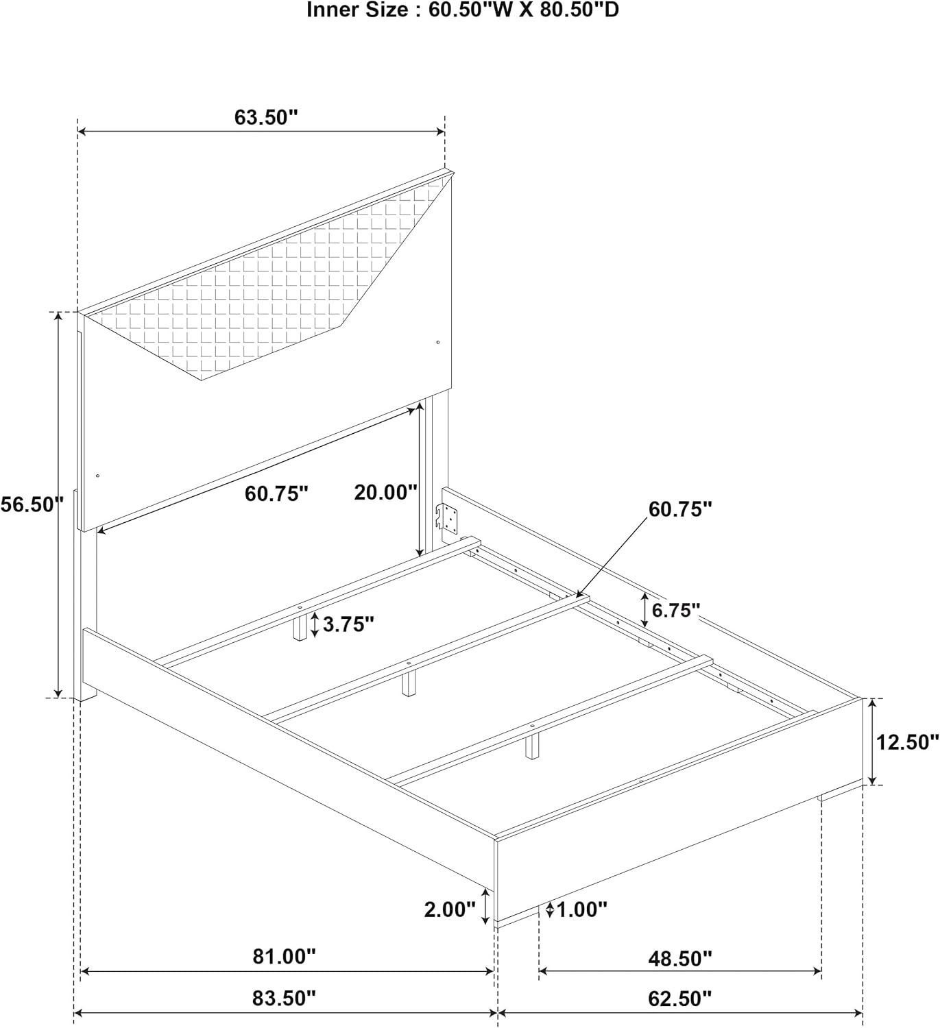 Coaster Home Furnishings Ives Contemporary Wood Queen Size LED Panel Bed Frame 57-inch Headboard White High Gloss 224941Q
