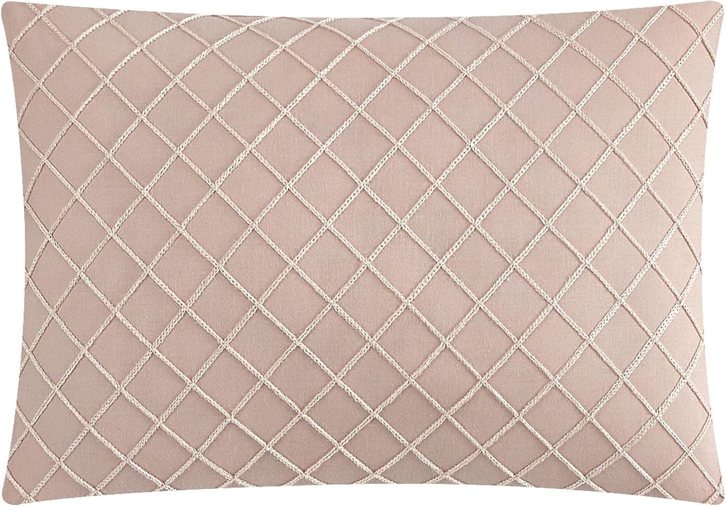 Chic Home Blush Bed in a Bag Comforter Set, King Size (5 Pieces), New York & Company Trinity - Polyester Bedding with Jacquard Interlaced Pattern - Comforter, Pillow Shams and Decorative Pillows