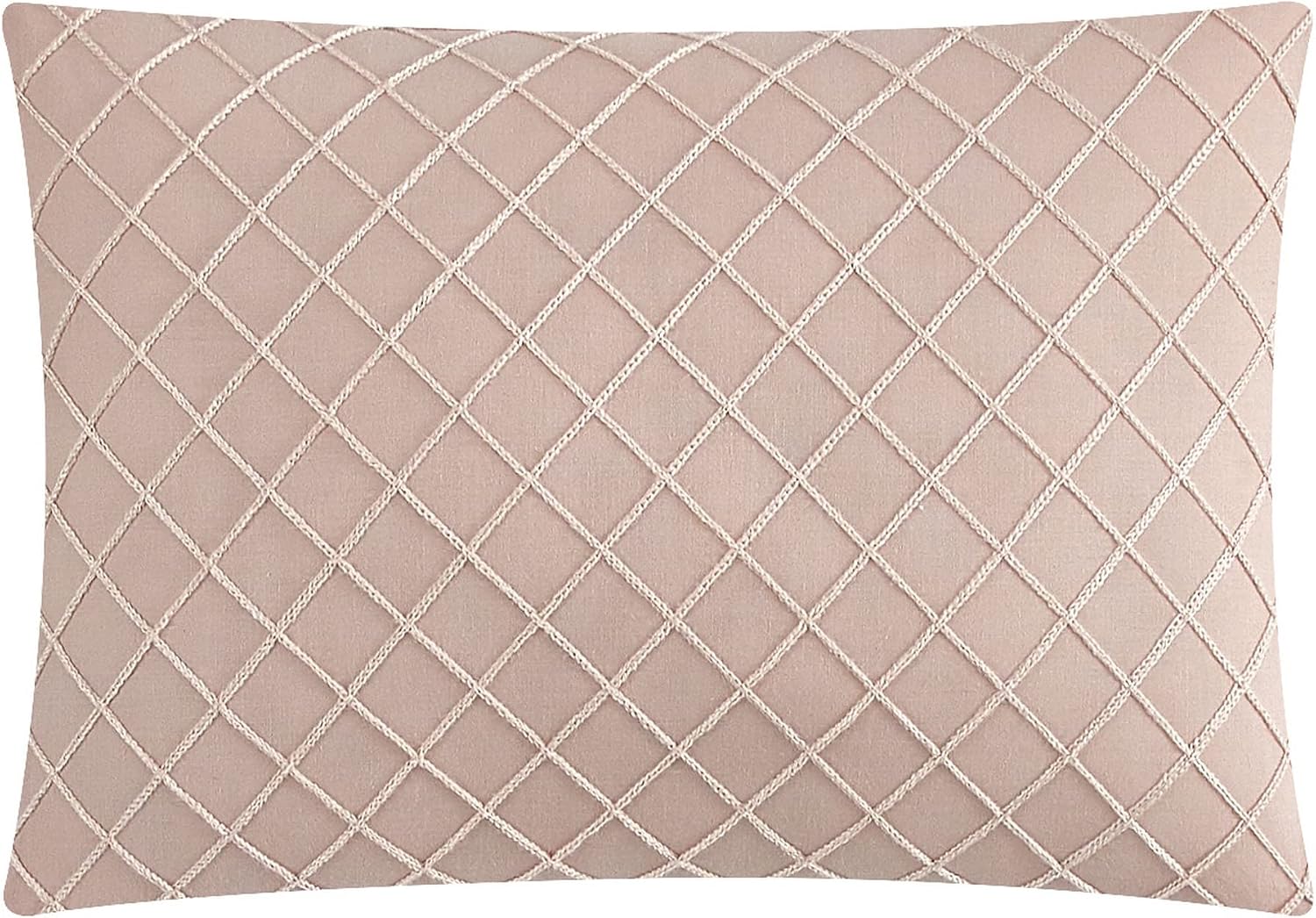 Chic Home Blush Bed in a Bag Comforter Set, King Size (5 Pieces), New York & Company Trinity - Polyester Bedding with Jacquard Interlaced Pattern - Comforter, Pillow Shams and Decorative Pillows