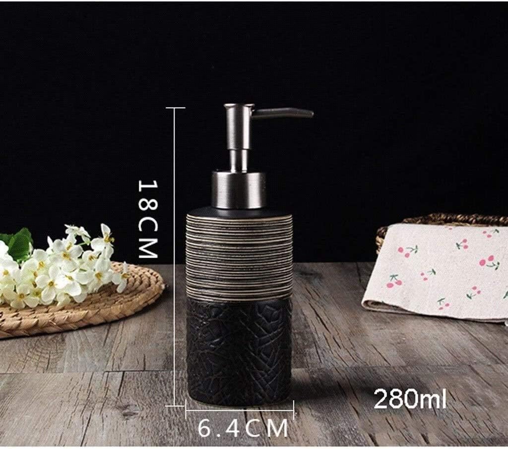 Soap Dispenser Refillable Hand Lotion Dispensers, Soap Dispenser Bathroom Accessories Set, 4 Piece Complete Ceramic Brushed Bathroom Accessory Set, Toothbrush Holder