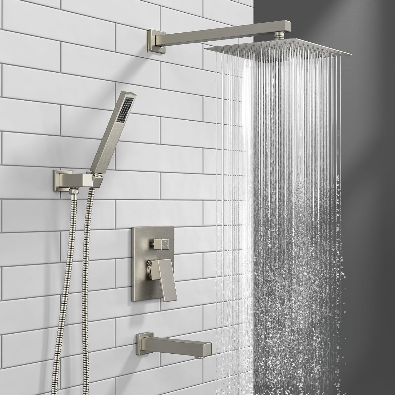 Lava Odoro 3-Setting Shower and Tub Faucet Set and Bathroom Faucet, Brushed Nickel
