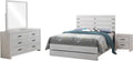 Coaster Home Furnishings Brantford Farmhouse 4-Piece Bedroom Set Queen Size Panel Bed Frame 52-inch Headboard Coastal White 207051Q-S4