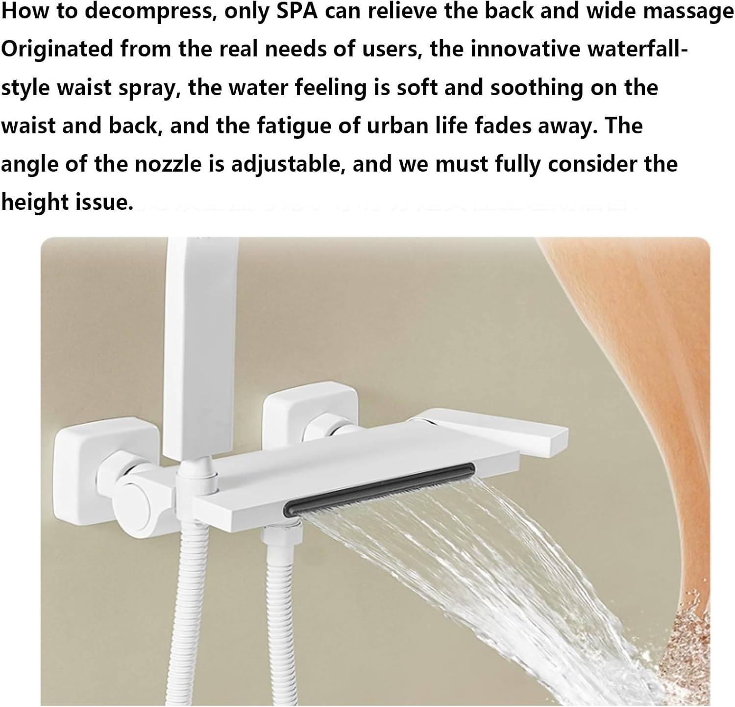 Easy Shower Set, Bathroom Shower Set, Utility Shower Set with Large Shelf, Waterfall Drain, Brass Body, Booster Shower Head, Silicone Spout, Suitable for Bathroom, Hotel, Gym, Pet Shop ( Color : Typic