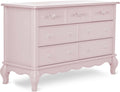 Evolur Aurora 7 Drawer Double Dresser, Dusty Rose