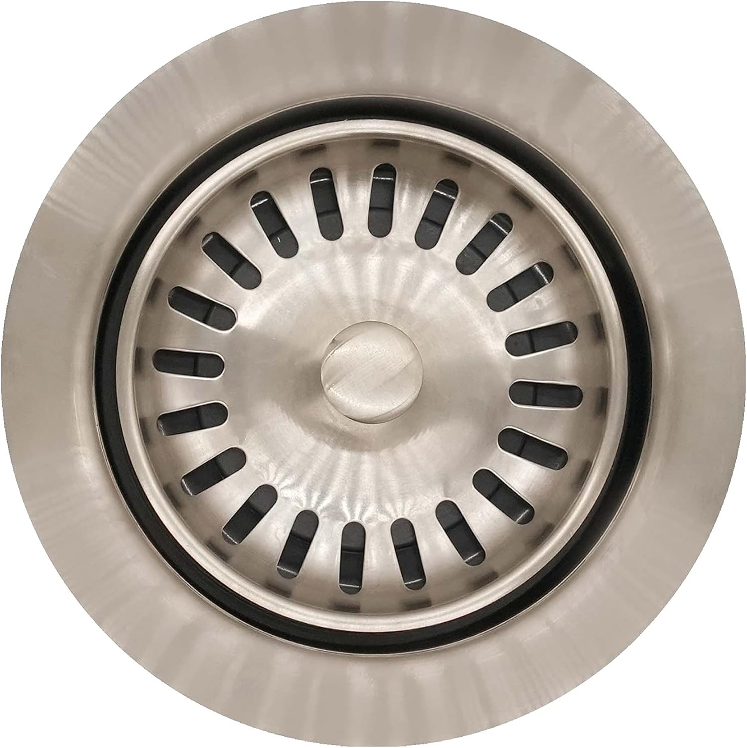 Westbrass CO2195S-20 Combo Pack 3-1/2' Wing Nut Twist Style Large Basket Extra-Deep Collar Kitchen Sink Waste Disposal Flange with Strainer Stopper, Stainless Steel