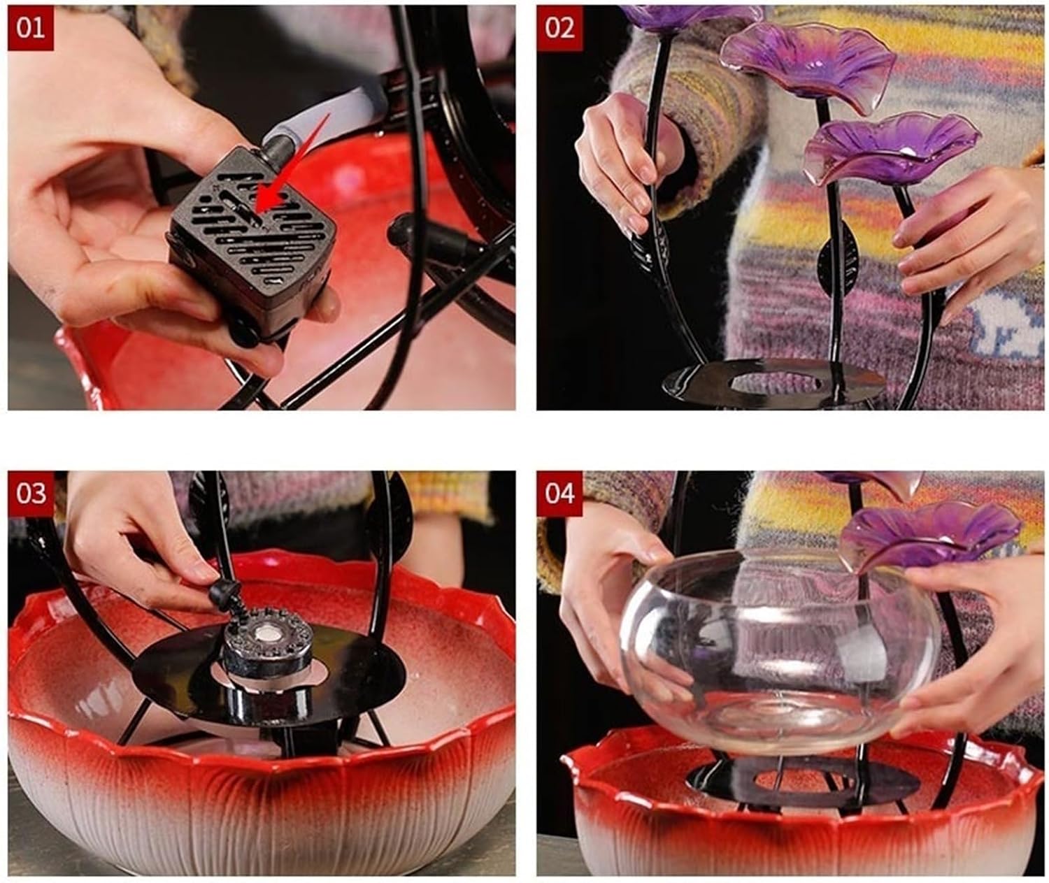 Tabletop Indoor Tabletop Fountains, Luxury-Style Fish Tank Water Ornament Home Office Desktop Decorations Decor
