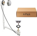 Westbrass D50P27TLE-05 27' Cable Drive Standard Bath Drain Trim Kit with Rotary Overflow Cover Knob, Pop-Up Stopper and Poly Tubular Pipes & Fittings, Polished Nickel (4-Pack)