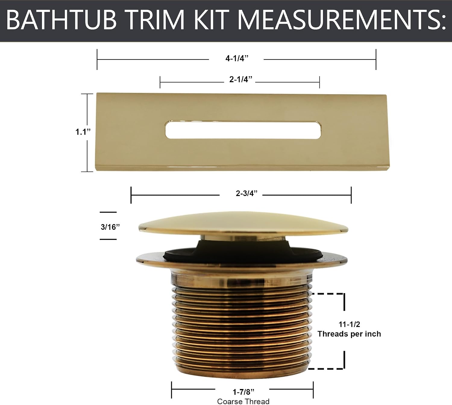 Westbrass D560RK-01 SCH. 40 PVC 1-1/2' Coarse Thread Plumber's Pack Tip-Toe Bathtub Drain Plug with Linear Overflow Faceplate, Tee & Elbows, Polished Brass (20-Pack)