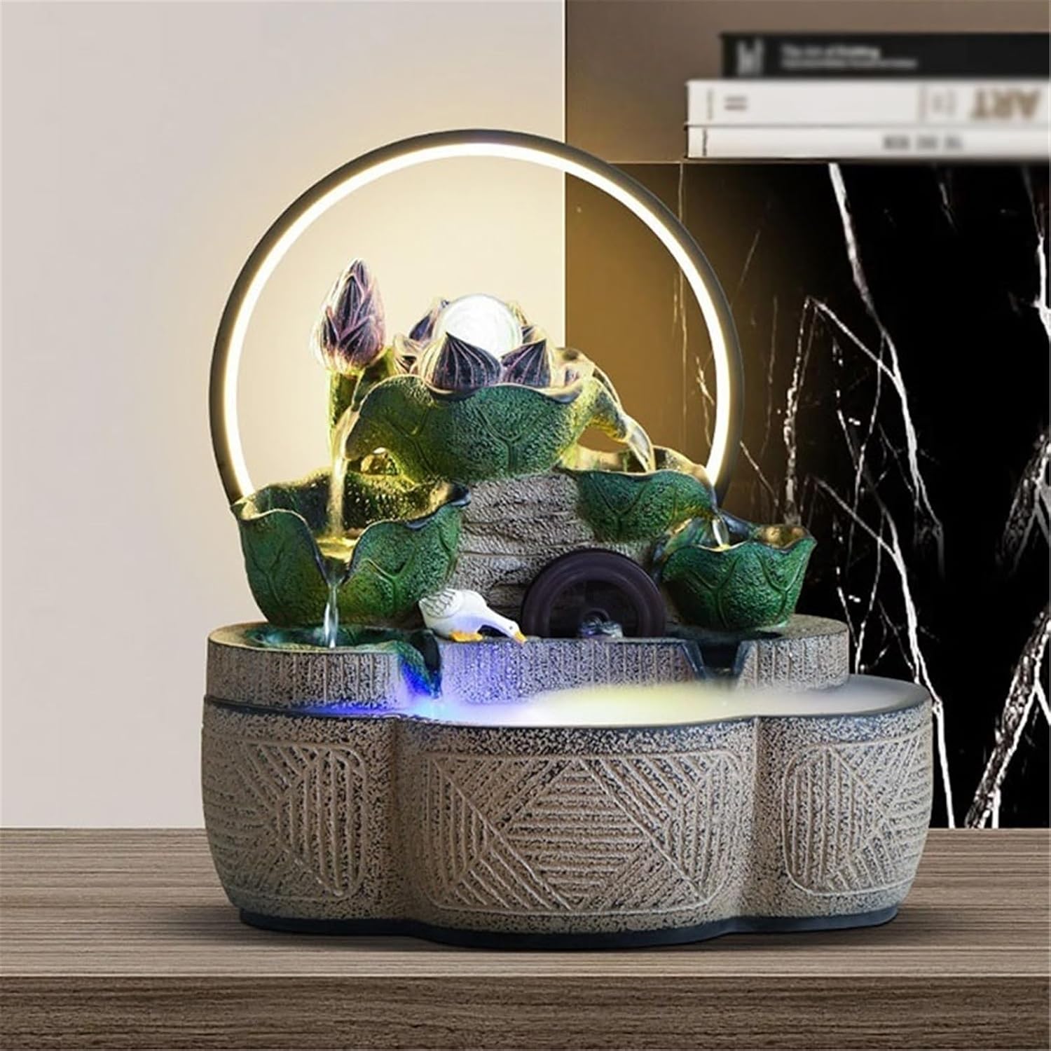 Tabletop Fountain Water Feature Desktop Fountains for Meditation Relaxation Home Office Decor Decor