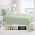 CLOUDSCAPE 100% Egyptian Cotton Sheets Twin XL Size, 3 Pcs Breathable and Naturally Cooling Bedding Set, Long-Staple Cotton for Lasting Softness, Deep Pocket Fitted up to 16', Mineral