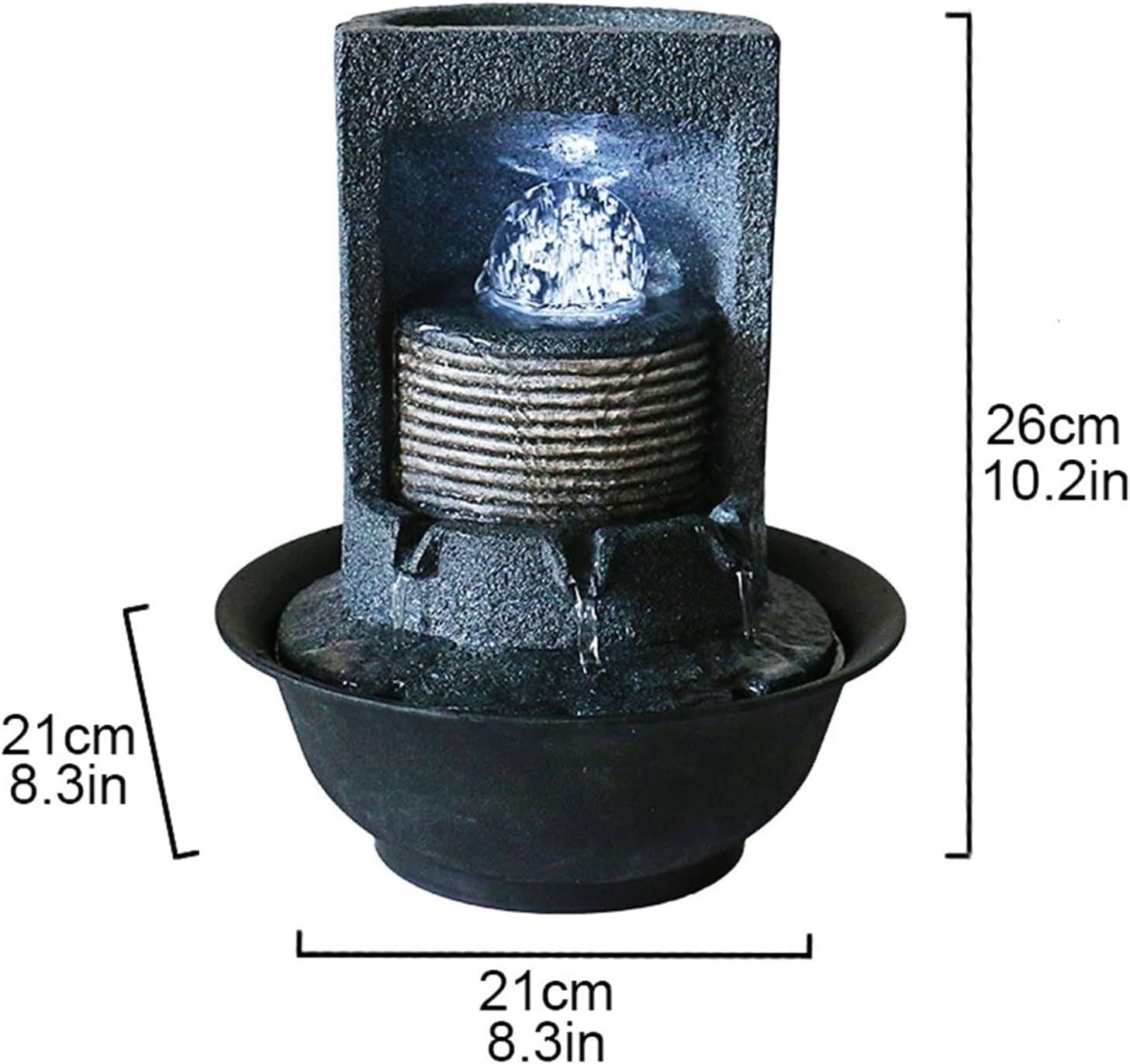 HIHELO Tabletop Fountain Desktop Fountain Living Room Decorative Waterfall Fountain Desk Decorative Fountain Indoor Flowing Water Decorative Fountain Indoor Fountain