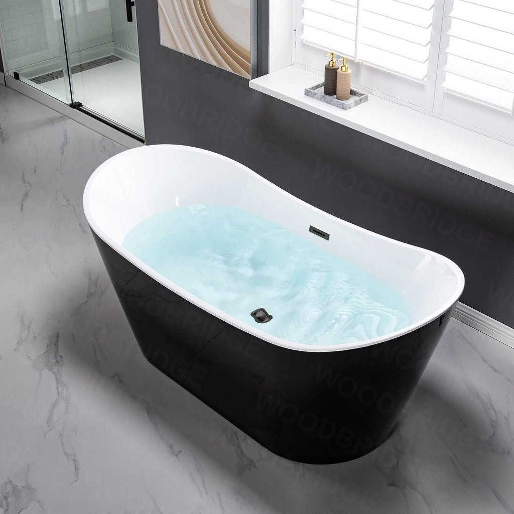 WOODBRIDGE BTA1815-MB Bathtub, Black/Matte Black