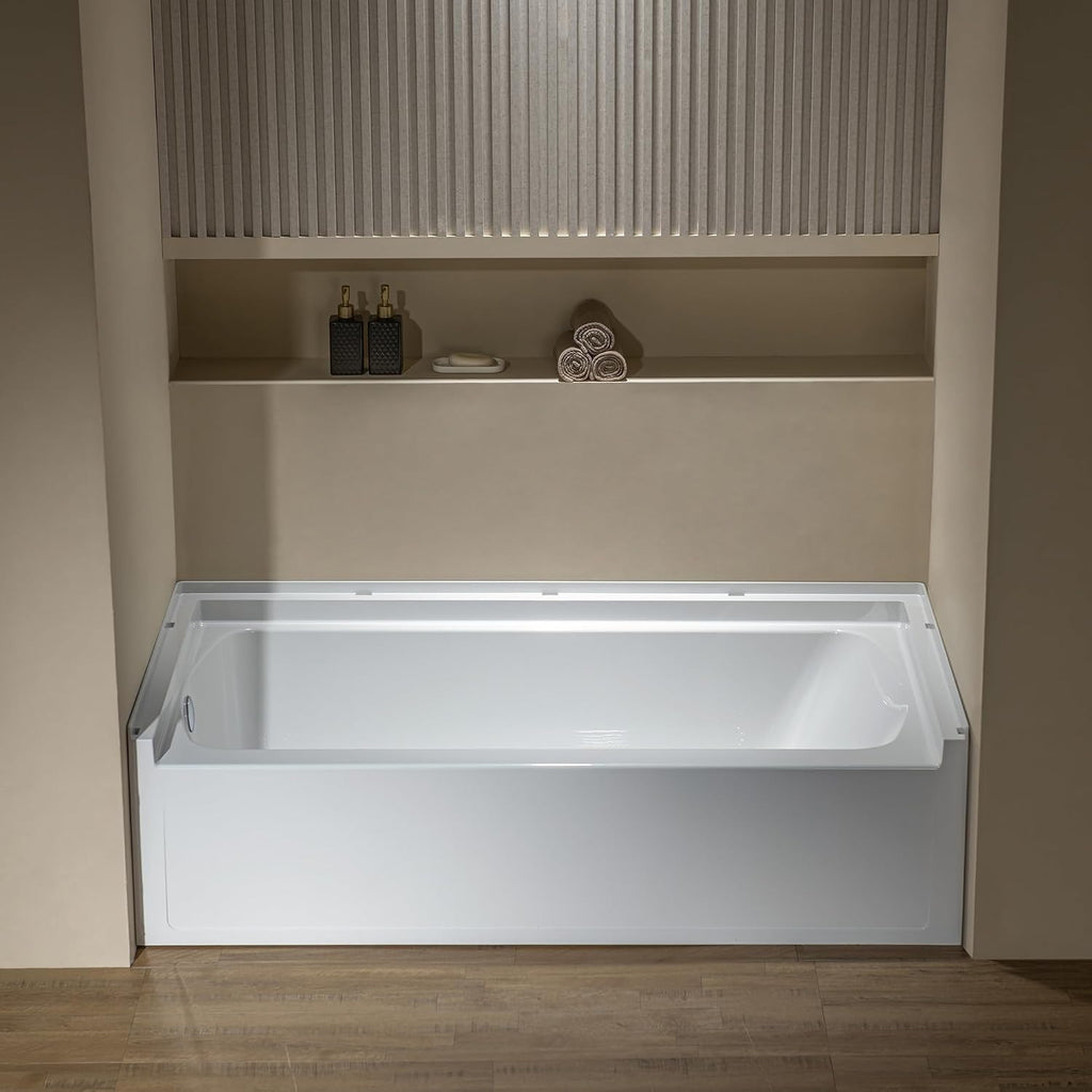 WOODBRIDGE 60' x 32' Alcove Soaking Bathtub in white with Left-Hand Drain Hole – Tub Only (No Wall Panels)