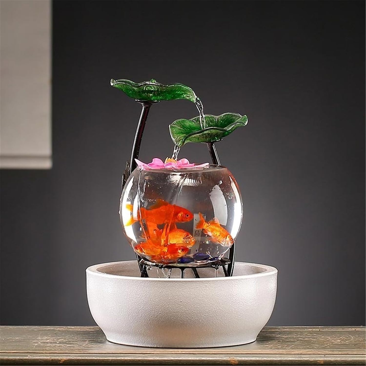 Tabletop Luxury-Style Fish Tank Water Ornament Tabletop Fountains Home Office Desktop Decorations Decor