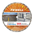 FEWELL 16' Premium Diamond Saw Blade, Multi-Purpose Diamond Blade, Cutting Hard Reinforced Concrete Asphalt Masonry Stone Terrazzo, Laser-Welded Segmented, 1'-20mm Arbor