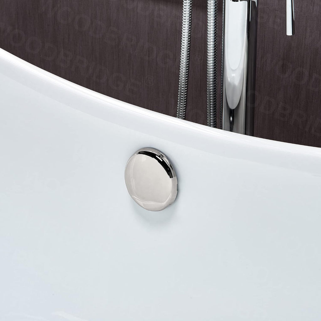 WOODBRIDGE BTA1842-B/N-Feet+B/NDrain Bathtub, Brushed Nickel