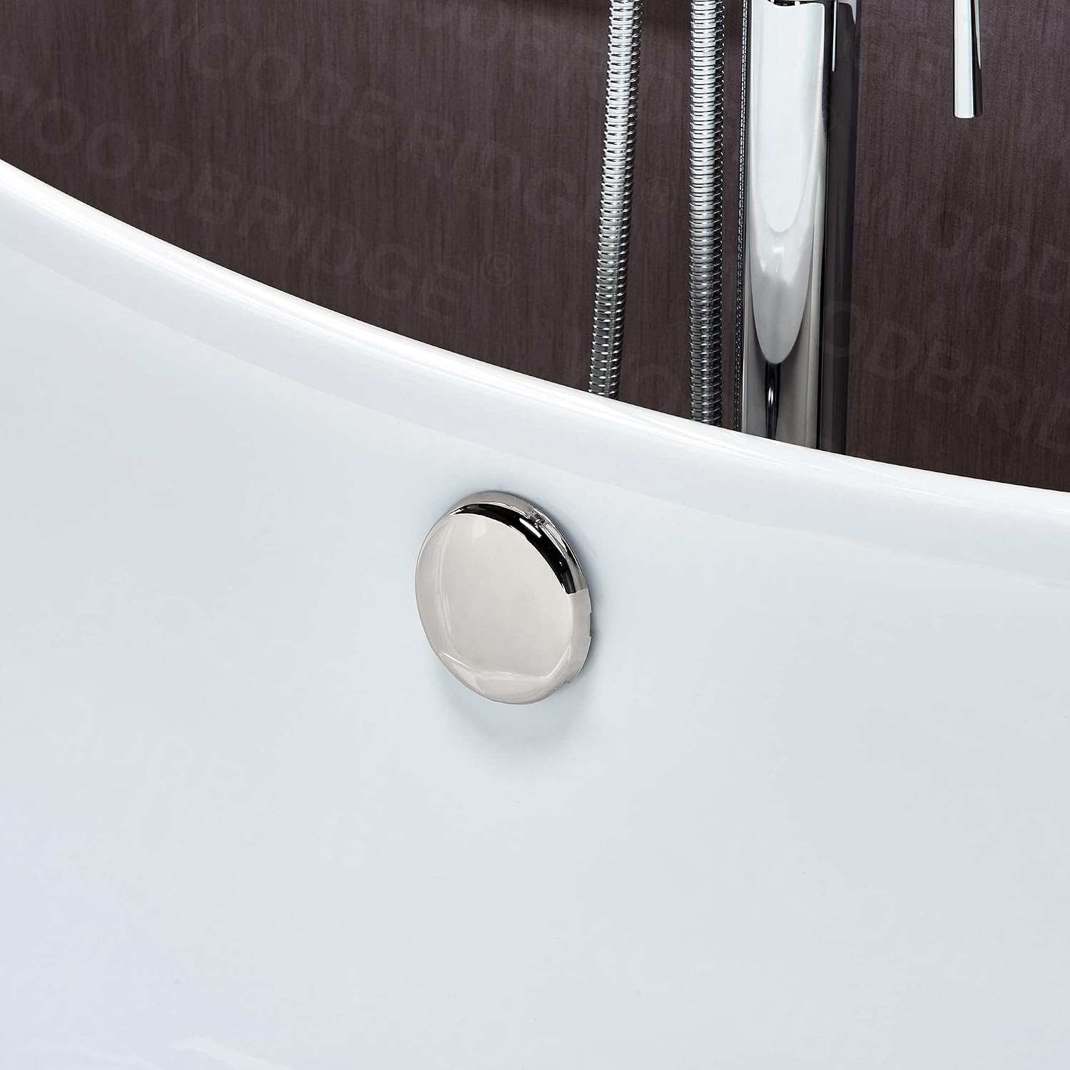 WOODBRIDGE BTA1540-B/N-Feet+B/NDrain Bathtub, Brushed Nickel