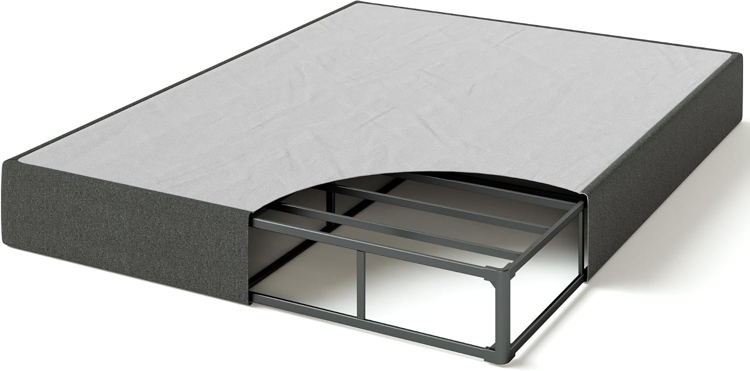 Zinus 9 Inch WonderBox(TM) Smart Box Spring, Quick Assembly Mattress Foundation, Durable Metal Frame, King, Grey