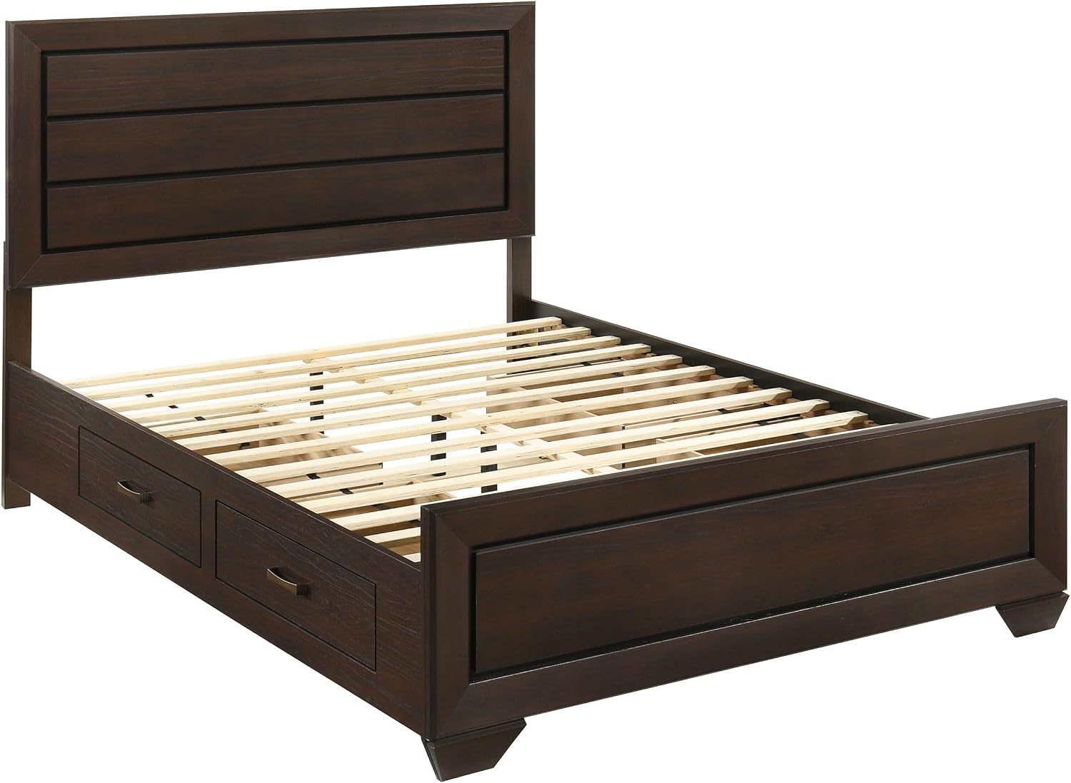 Coaster Home Furnishings Kauffman Transitional 4-Piece Bedroom Set Queen Size Storage Panel Bed Frame 54-inch Headboard Dark Cocoa 204390Q-S4