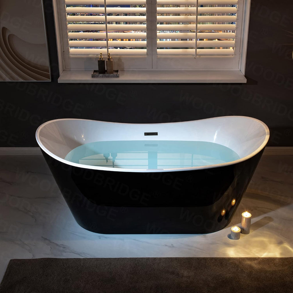 WOODBRIDGE BTA1815-MB Bathtub, Black/Matte Black