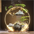 GUERNSEY Tabletop Fountain Chinese Creative Circulating Water Fountain Fortune-attracting Ornaments Living Room Office Desktop Atomizing Humidifier Indoor Fountain(F)