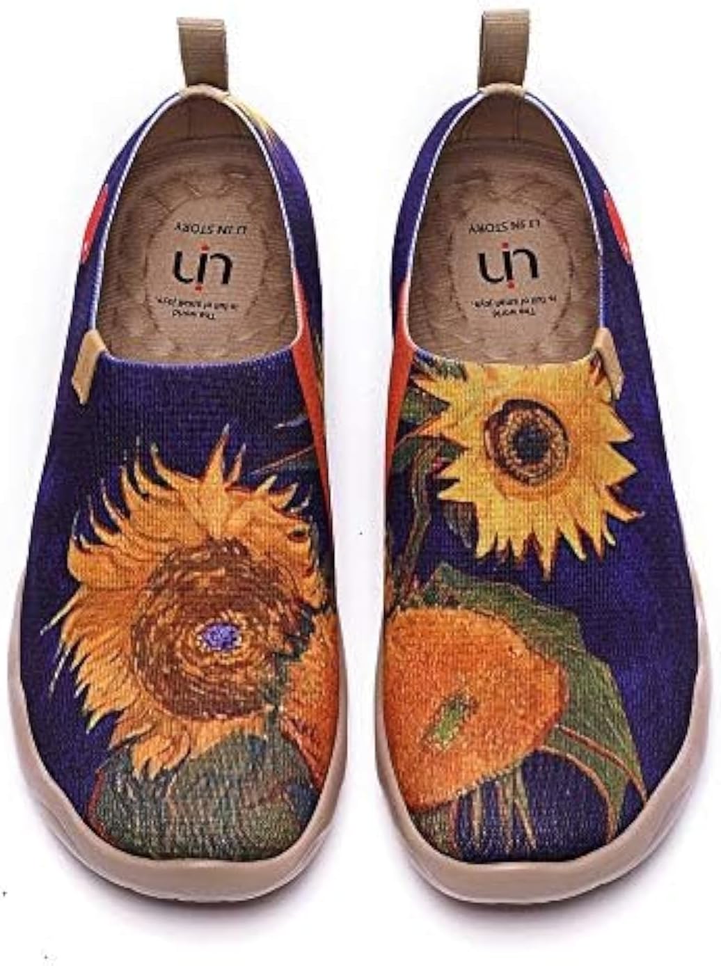 UIN Women's Casual Loafers Travel Painted Walking Slip On Lightweight Comfortable Canvas Fashion Sneakers