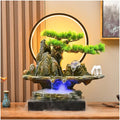 HIHELO Desktop Fountain Tabletop Fountain Resin Rockery Desktop Fountain with LED Light Living Room Decorative Waterscape Ornament Water Fountain Outdoor (Color : with Nebulizer)