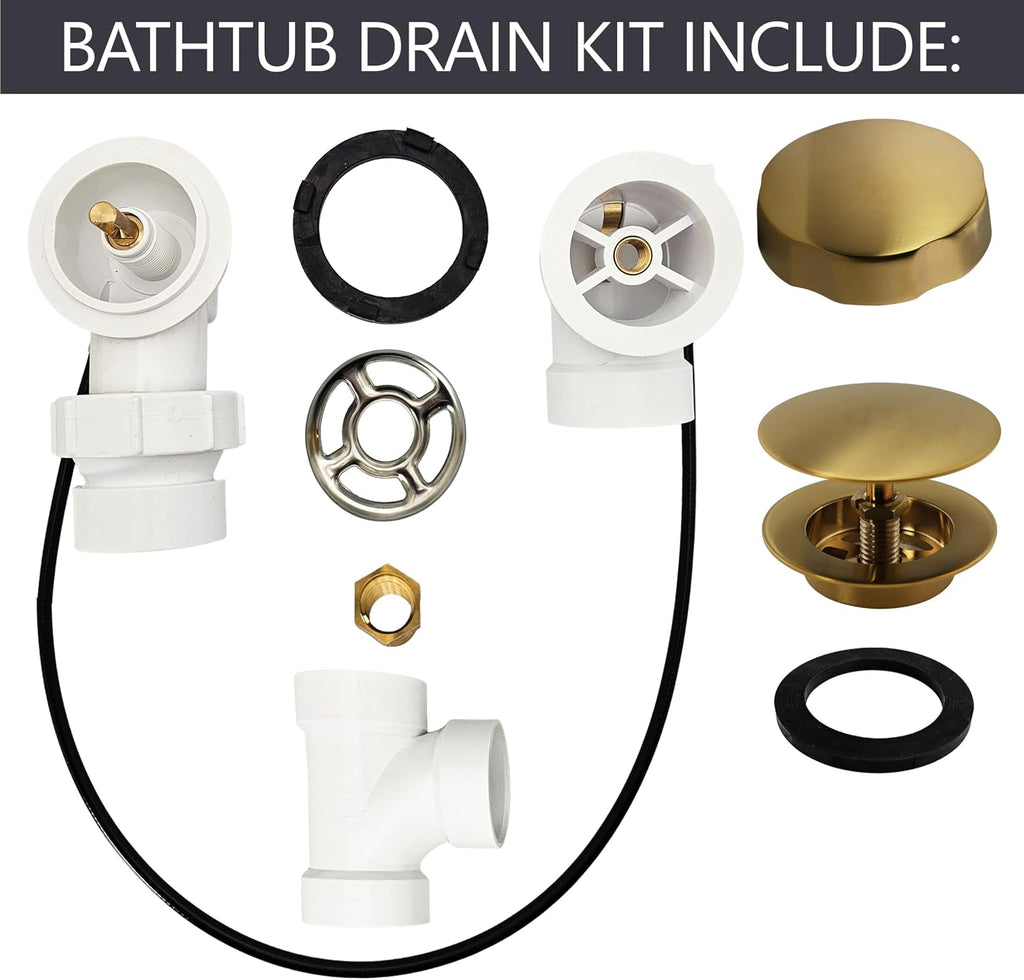 Westbrass A50P35BJ-18 1-1/2' Sch. 40 PVC 35' Cable Driven Bath Waste Kit with Ball Joint Head and Brass Trim Drain Kit, Brushed Bronze