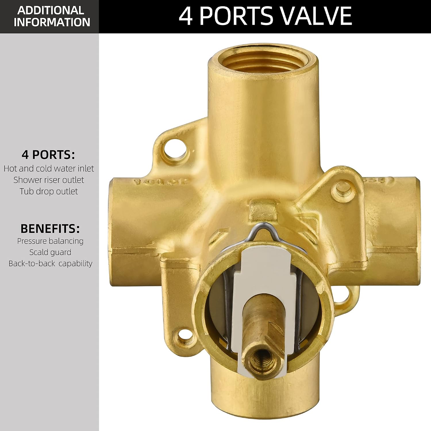 Tearel Replacement for Moen Posi Temp Shower Valve and Trim Kit, Complete Set for Tub and Shower Faucet, Includes Valve Body, Handle, Escutcheon Plate, Tub Spout, Brushed Nickel